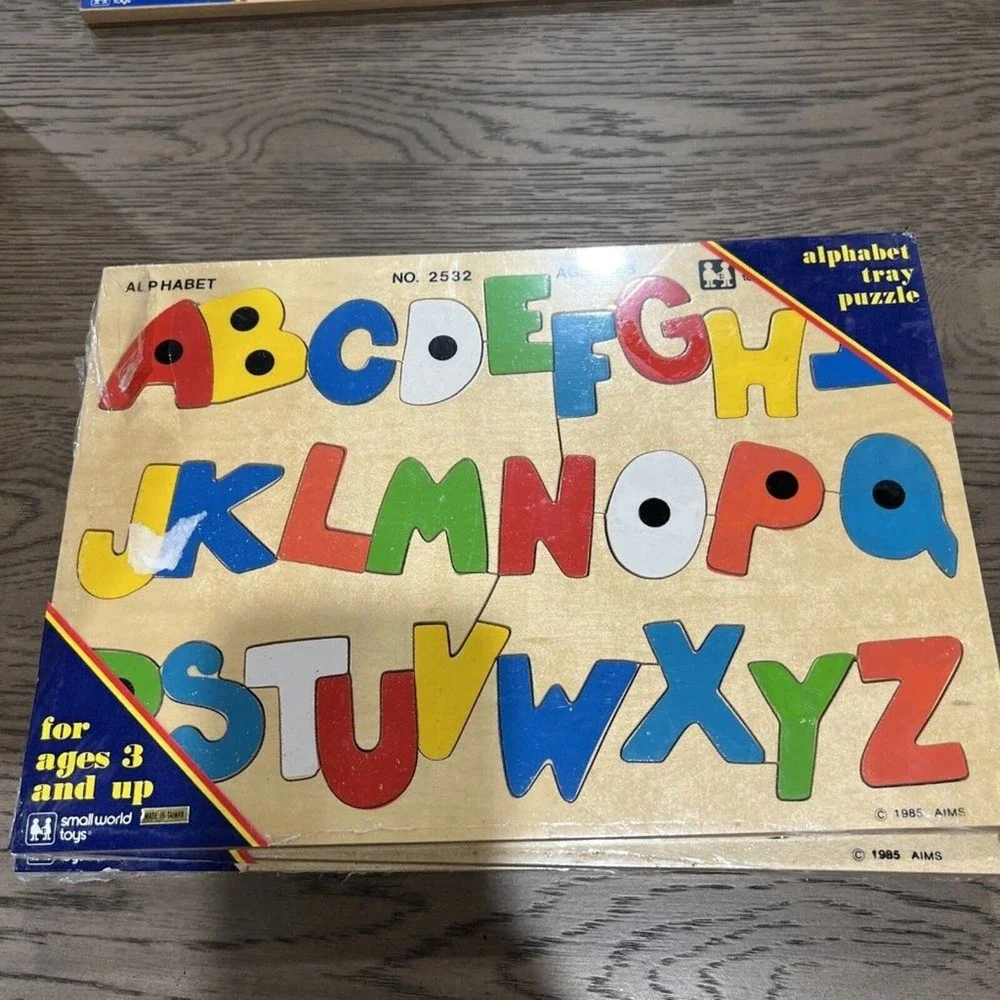 Vintage Alphabet Puzzle 1985 Still In Package‎ Wooden Colorful Classic Nostalgia